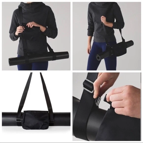 Lululemon Essential Yoga Mat Carrier w/ Straps & Detachable Blk