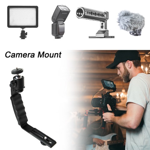 Camera L bracket Ballhead Mounts Dual Flash Cold Shoe Mount 1/4" Tripod Screw - 第 4/5 張圖片