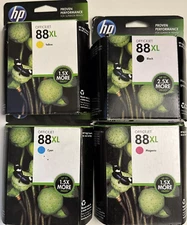 New Genuine HP 88XL Black Color 4PK Ink Cartridges Officejet Pro K5400 K550