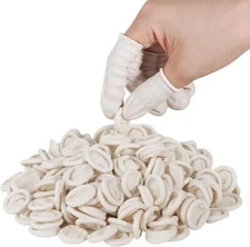 White Latex Finger Cots Finger Protectors, Disposable Finger Gloves, 200-600 PCS