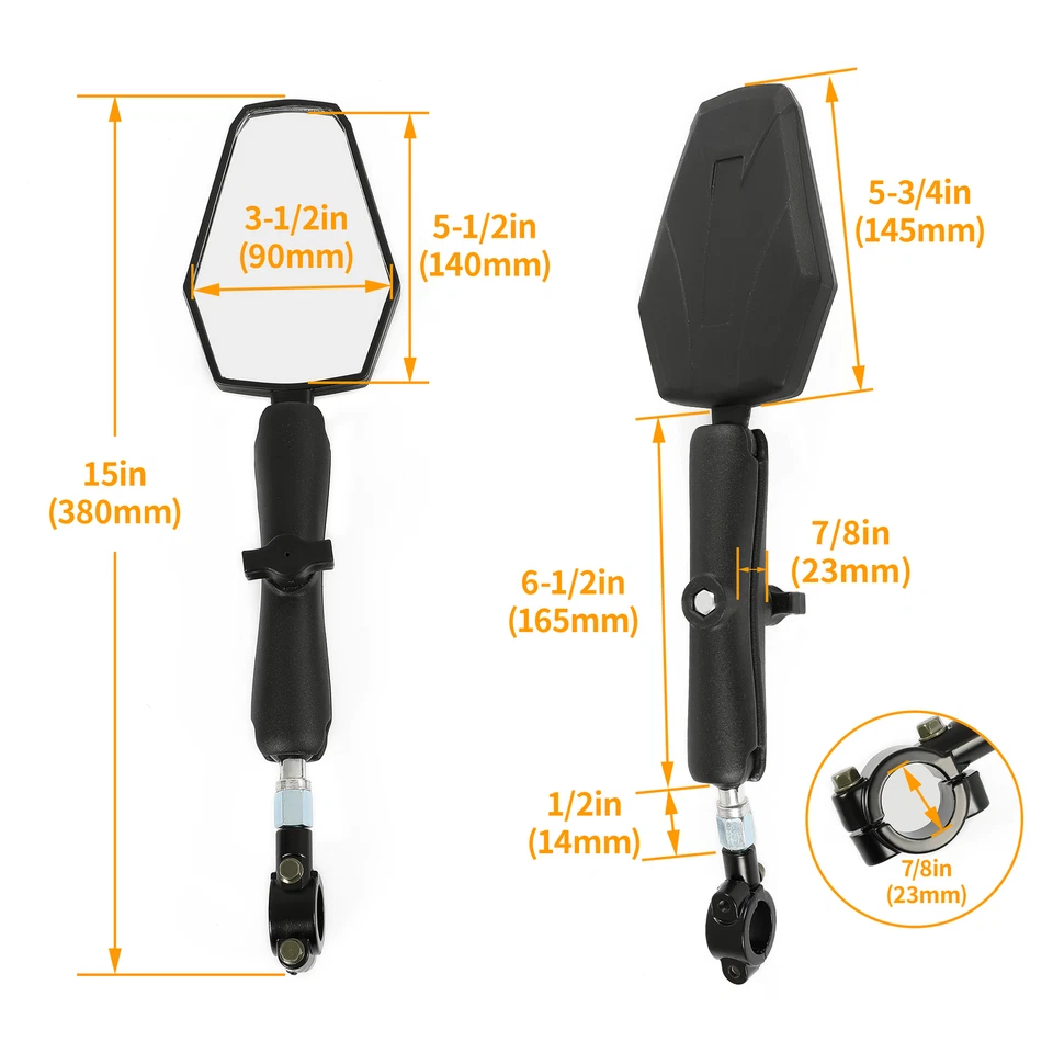 Espejos retrovisores laterales plegables Adventure para motocicleta Suzuki Kawasaki Honda Foto 2 de 4
