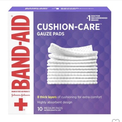 Band Aid Brand Cushion Care Non-Stick Gauze Pad 3 x 3   10 Ct. 2 Boxes BOGO B1G1
