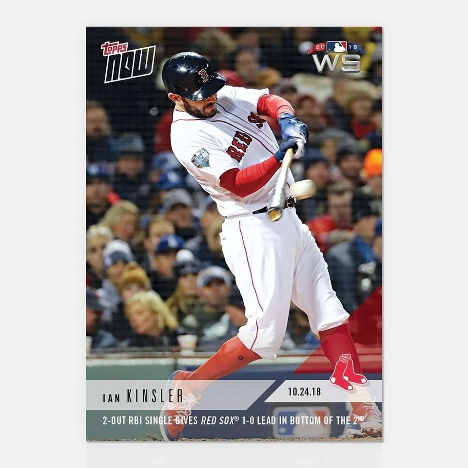 2018 TOPPS NOW® # 931 IAN KINSLER 2-Out RBI Single World Series Boston Red Sox - Image 2 of 2