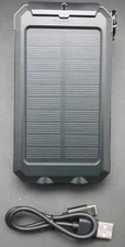 New, Black SAFE SPEED Outdoor Protection Solar Power Bank (10000mAh).