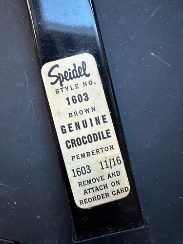 Vtg Speidel Watch Band Brown Genuine Crocodile Style 1603 Pemberton 11/16 NRFB - Picture 4 of 6