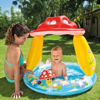 Intex 57114NP -Aufblasbarer Baby-Pool Pilz, Vinyl, Mehrfarbig, 102X89 Cm Neu Ovp