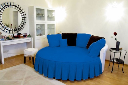 1 Piece 100% Egyptian Cotton Solid Pleated Round Bed Skirt All Size 15 Inch Drop - Bild 16 von 38