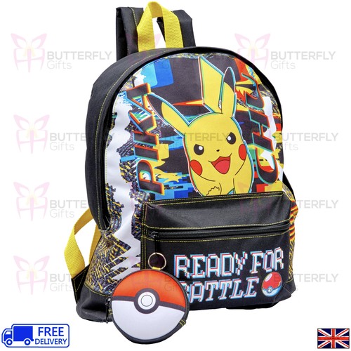 PlayStation Pokemon Pikachu Backpack Gym Bag Boys Girls School Bags Wallet - Picture 12 of 61
