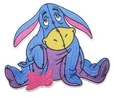 Eeyore Cartoon Character Embroidered 7" Tall Iron on Jacket Patch