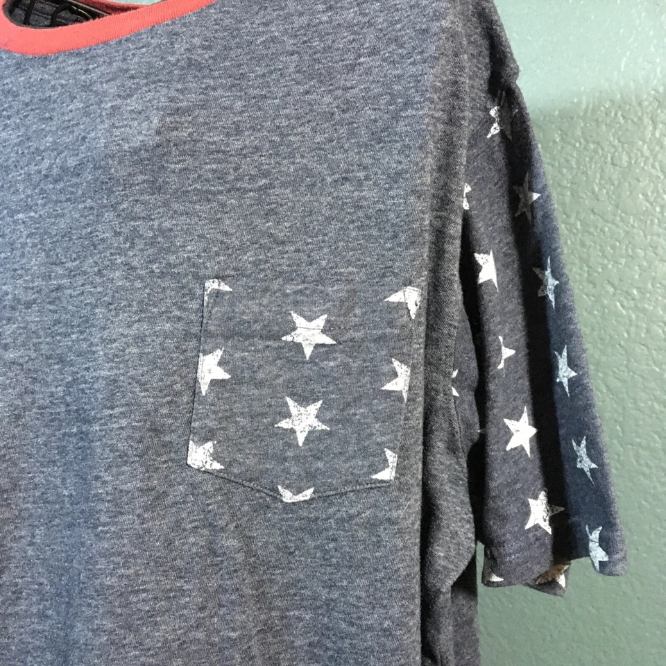 George 男式短袖 T 恤 T 短袖灰色带星星 XL 码 (46-48) — 第 3/4 张图片
