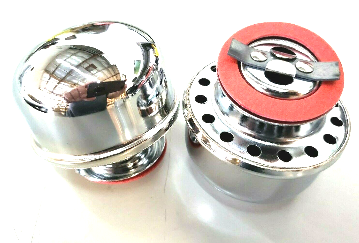 PAIR Chrome Twist On Style Valve Cover Breathers Oil Filler Cap SBC BBC SPF V8 eBay