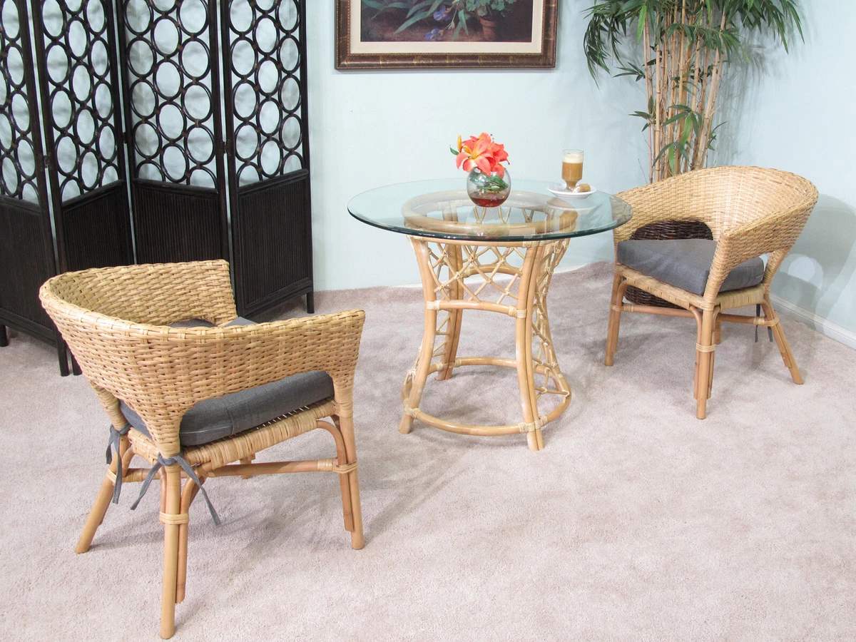 Natural rattan dining set deals