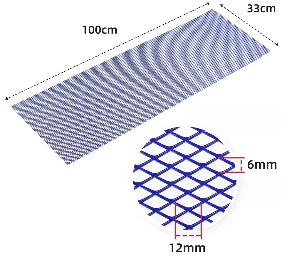 Aluminum Auto Grill Mesh Cover Car Bumper Fender Hood Vent Grille Net 40''x13'' - Image 2 of 4