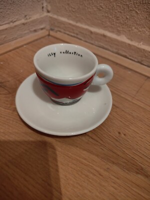 6 Tasses à Expresso Illy Collection 1997 – A.R. Penck – Porcelaine – Vintage
