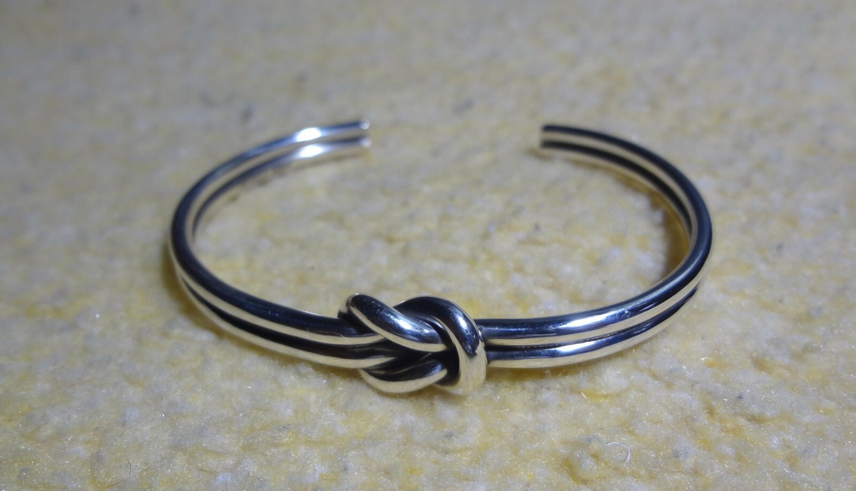 James Avery Retired Lovers Knot 925 Sterling Silver Small Cuff Bracelet View 2
