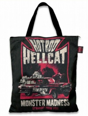 Hotrod Hellcat Monster Madness Tote Bag Team Death Racing Gothic Punk Biker 