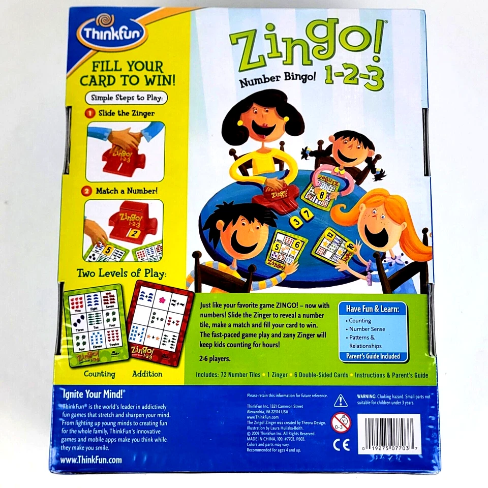 Thinkfun Zingo! Number Bingo 1-2-3 Fun Learning Game Ages 4 & Up - Image 2 of 3