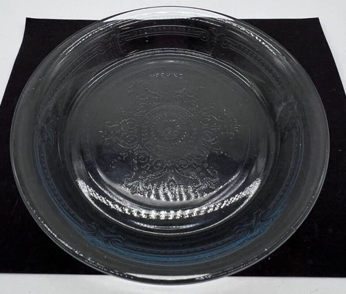 Vtg Philbe Fire King Etched Snowflake Glass Pie Plate 8.5” Anchor Hocking