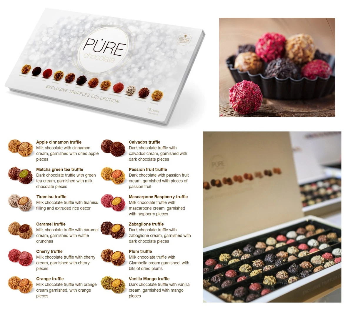 Pure Belgian Dark & Milk Chocolate Truffles Assortment Gift Box, Tрюфеля  600g LV