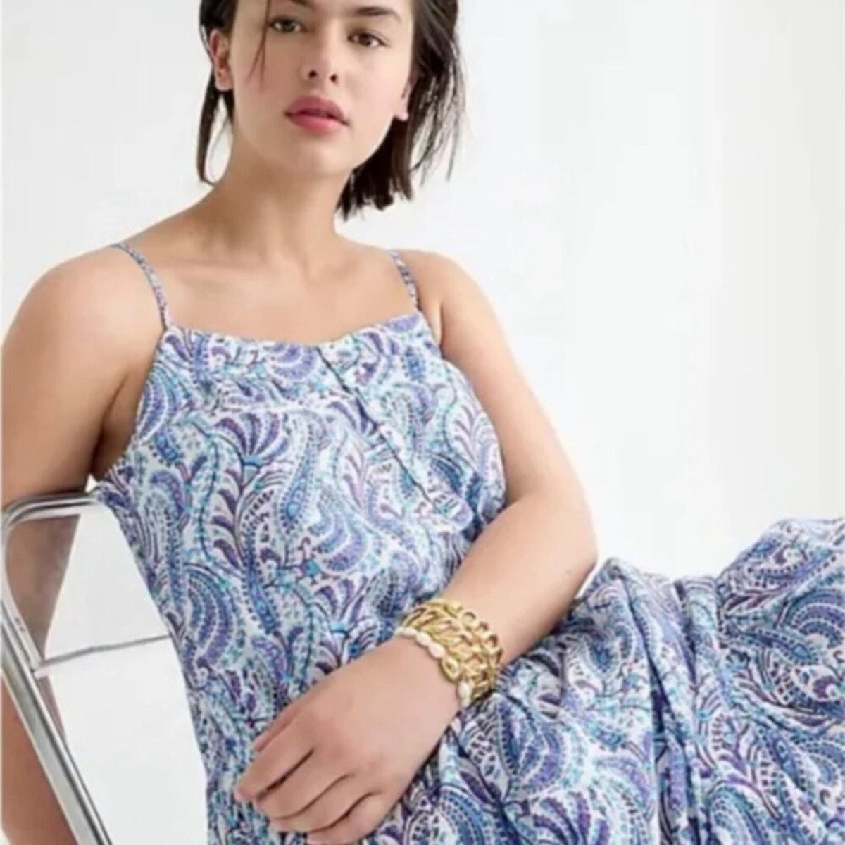 j crew tiered cotton voile dress Tiered Cotton Voile Dress In Stripe For Women