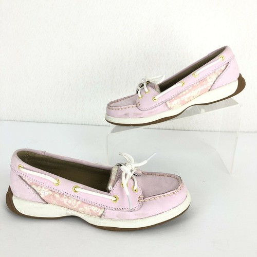 6.5 Topsider Light Pink Boat Shoes Lace 