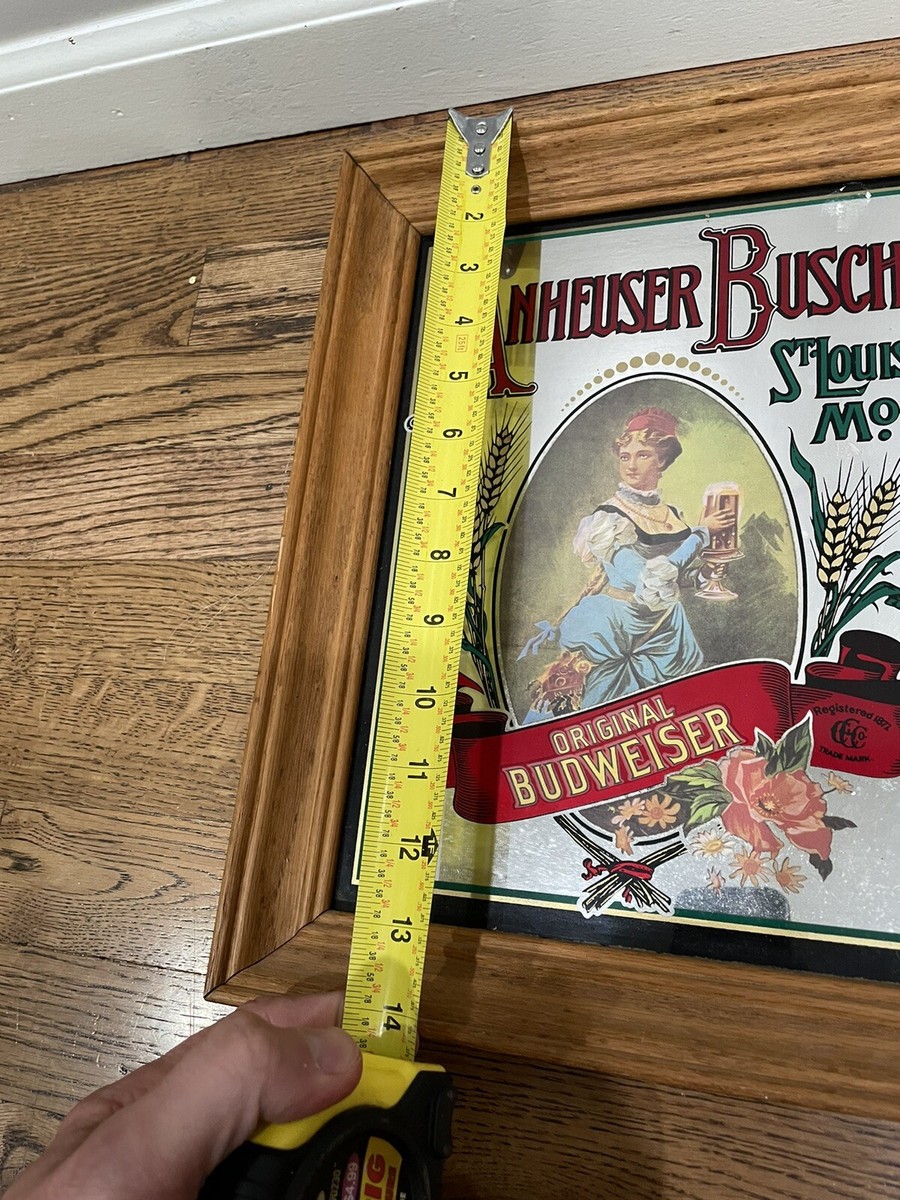 Vtg Budweiser Mirror Sign Beer Advertising Anheuser Busch