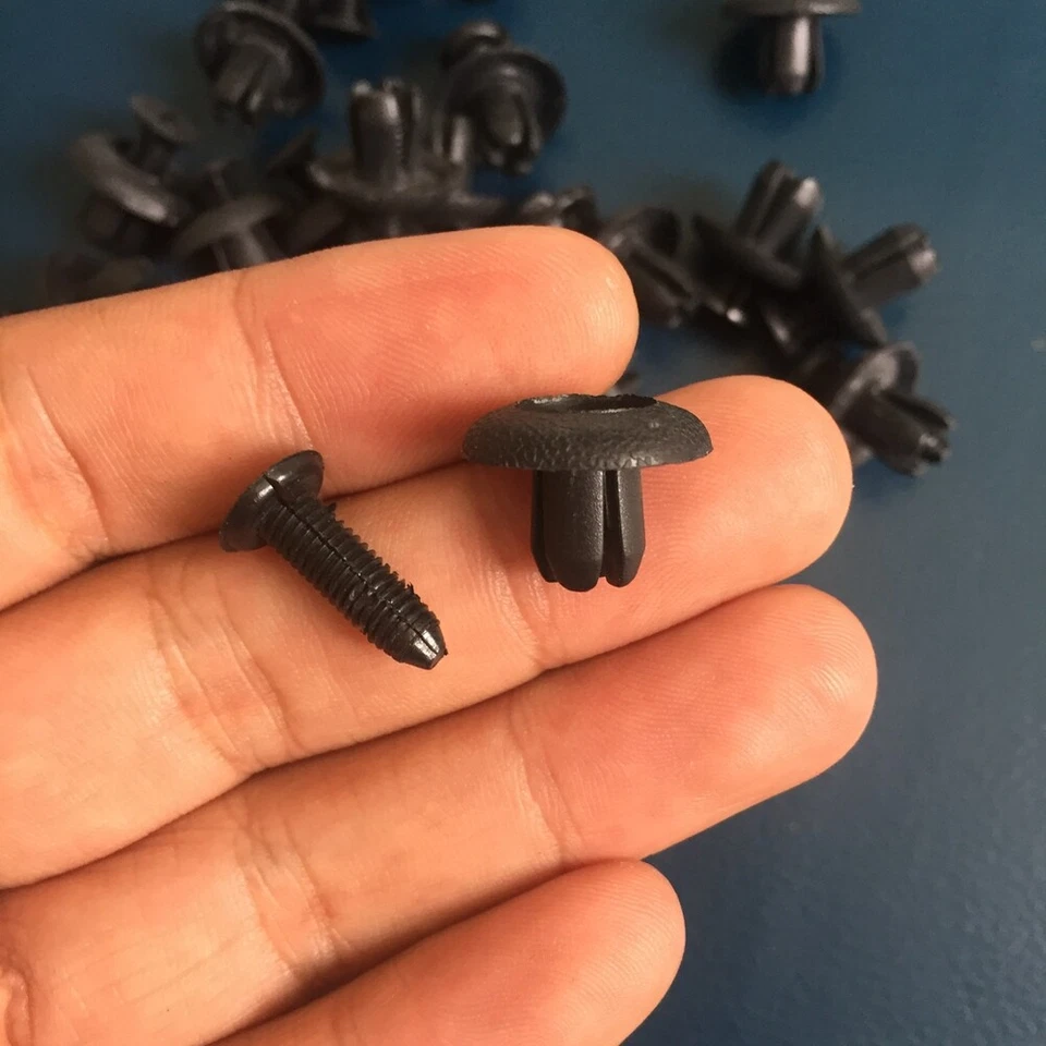 30 clips de remaches de tornillo de retención tipo empuje de nailon con clip de parachoques para Mitsubishi Tredia Foto 3 de 4