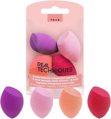 4PCS Mini Makeup Sponge Set Soft Beauty Blenders Wet Dry Use