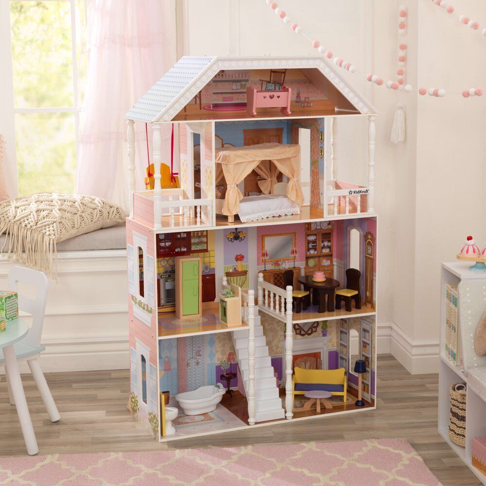 Barbie Dream House Size Dollhouse Furniture Girls Playhouse Play Fun Townhouse