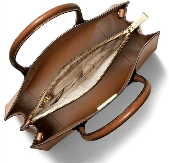 🌞MICHAEL KORS MERCER LUGGAGE BROWN LEATHER EXTRA LARGE POCKET TOTE BAG🌺NWT! image 4