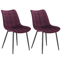 2Er Set EsszimmerstüHle KüChenstüHle SitzfläChe Aus Samt Metallbeine Bh142Bd-2