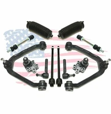 12 pc Suspension Kit For Silverado Sierra Control Arm Inner Outer Tie Rod Ends