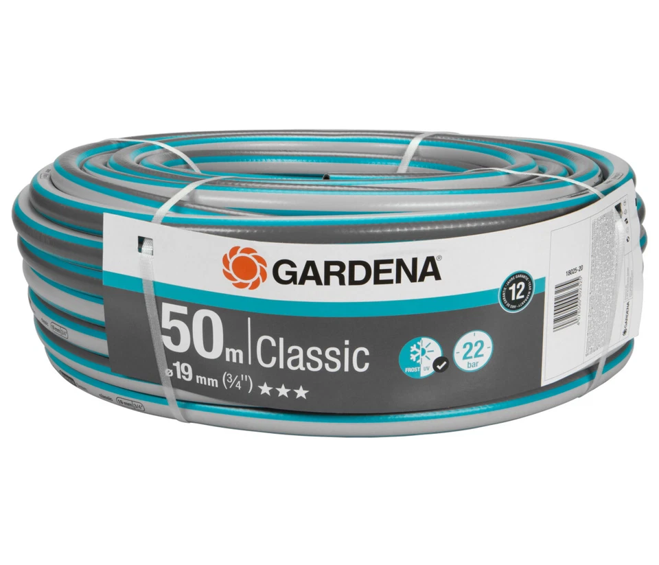 GARDENA Classic Schlauch Gartenschlauch 19mm (3/4") 50m ohne Systemteile (18025)