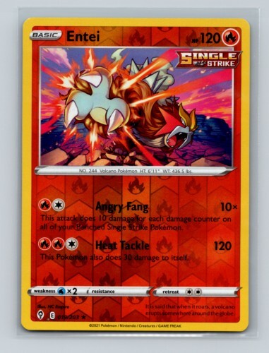 Entei Reverse Holo Pokemon TCG Card 019/203 | eBay