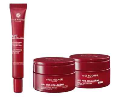 Yves Rocher Lift Pro Collagene Anti Falten Tag Nacht Augenpflege Creme 3er Set