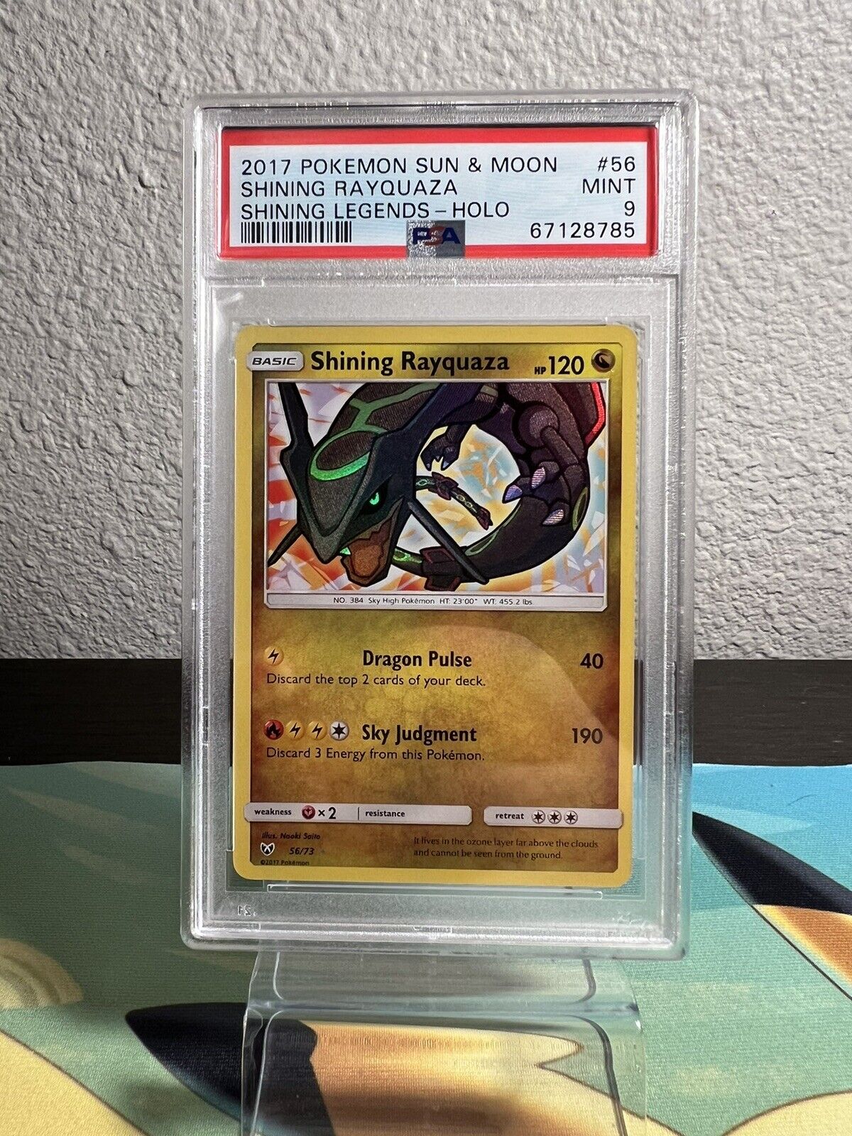  Pokemon Shining Rayquaza - 56/73 - Holo Rare - Sun & Moon:  Shining Legends : Toys & Games