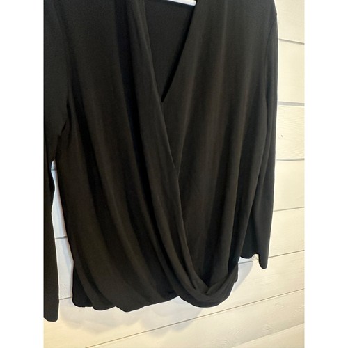 M.M. LAFLEUR Black Denevue Surplice Blouse Women's Medium Career Office - Picture 4 of 9