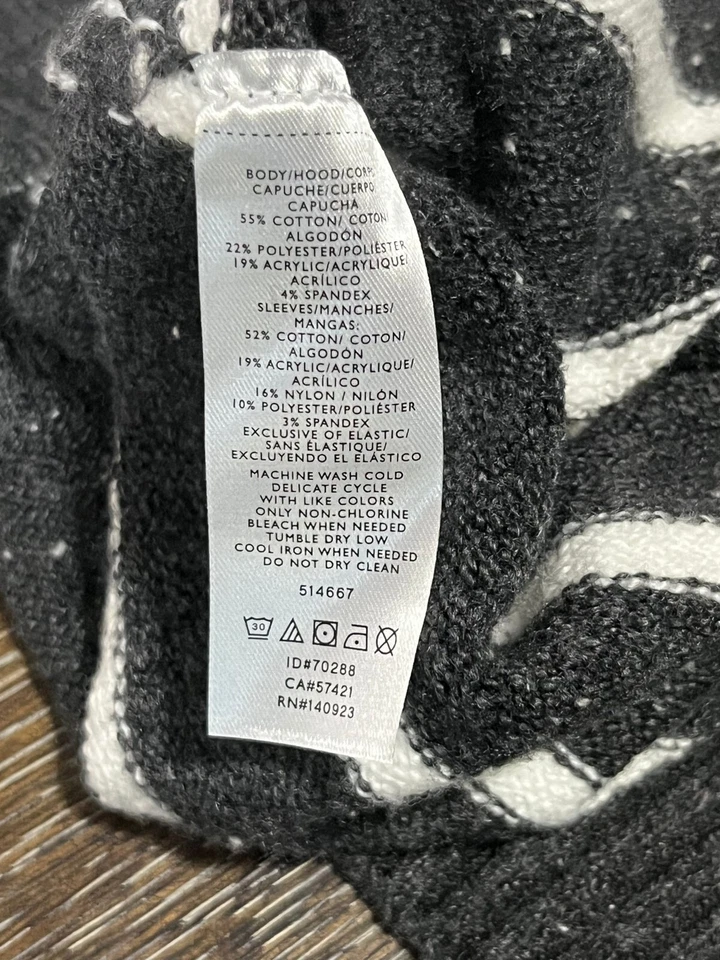 Женская толстовка с капюшоном ANN Taylor вязаная 100% хлопок на пуговицах спереди коричневая размер L пончо N73 - Изображение 3 из 4