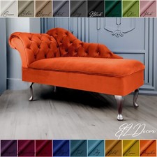 Chaise Lounge Chesterfield Sofa Pumpkin Orange Accent Chair Lucian Tufted Longue