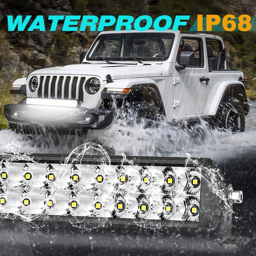 20Inch Dual Row LED Work Light Bar Spot Flood Pods Fog Offroad For Jeep ATV SUV - Picture 4 of 11
