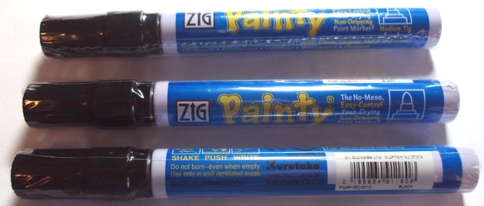 (3) Zig Painty Paint Marker Medium Tip Black, NEW eBay