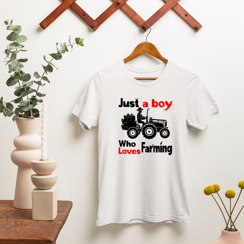 Camiseta Just A Boy Who Loves Farming Country Vida Rural Agricultura Agricultores Regalo - Imagen 22 de 22