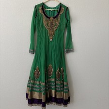 Green, Purple And Multicolor Designer Anarkali Gown Style Readymade Womens Kurta