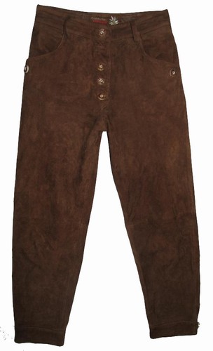 COUNTRY MADDOX Womens Leather Trachten Pants Brown Size 40