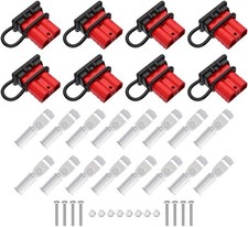8 Pcs 6-10 Gauge Anderson Connector Plug 50A 12-36V Battery Quick Connector Red