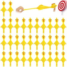 50 Pack Finger Slingshot Chicken Rubber,Flick Stretchable Chicken Toys,Flying...