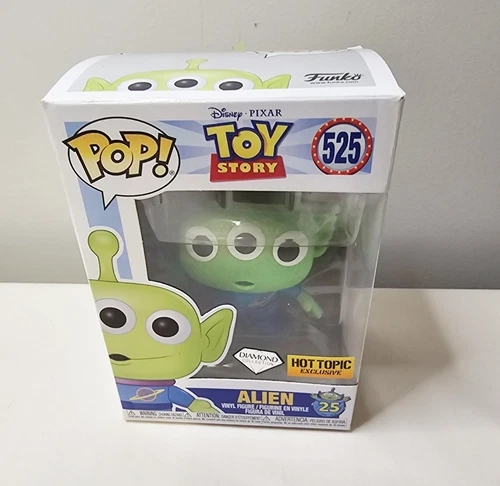 Funko Pop! Disney Pixar Toy Story 4 # 525 Alien Hot Topic Diamond  Box Damage