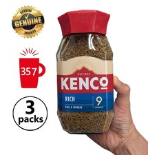 3x Kenco Rich Instant Coffee Medium to Dark Smoky Fruity Aroma 357 Cups 190g