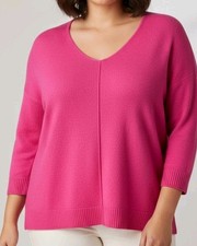 Vince Camuto XXL Women's Pullover Long Sleeve Low V-Neck Sweater. New.