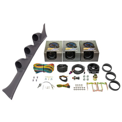 #ad GlowShift Boost Oil PSI Water Temp Gauges Gray Pod 95 99 Mitsubishi Eclipse $304.99